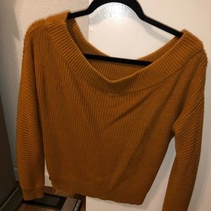 Off the shoulder knit sweater